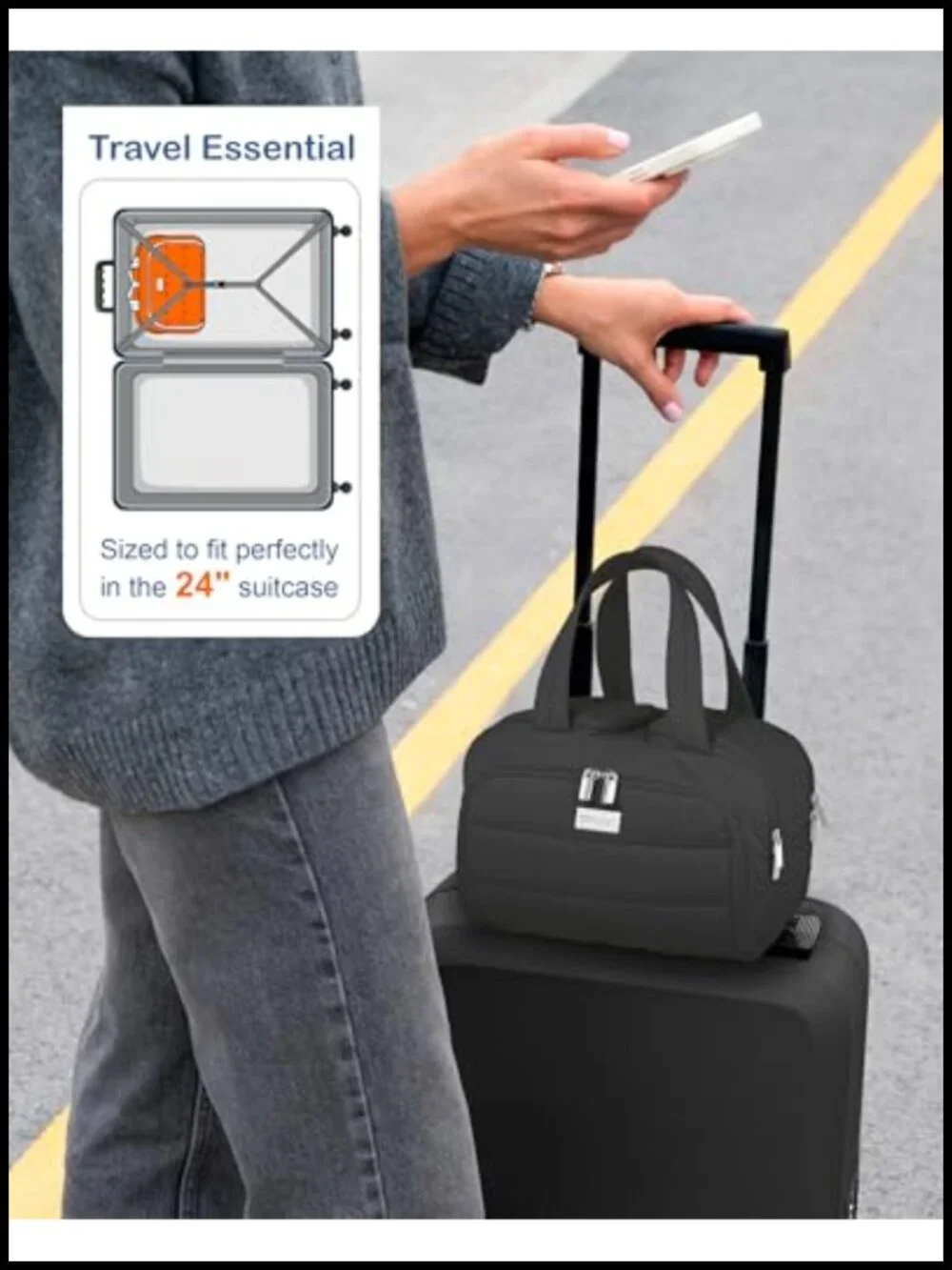 Puffer Large Travel Toiletry Bag with Handle, Lightweight Waterproof Makeup